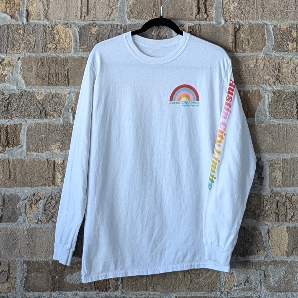 Austin City Limits Music Festival Rainbow Long Sleeve Cotton Tee Medium